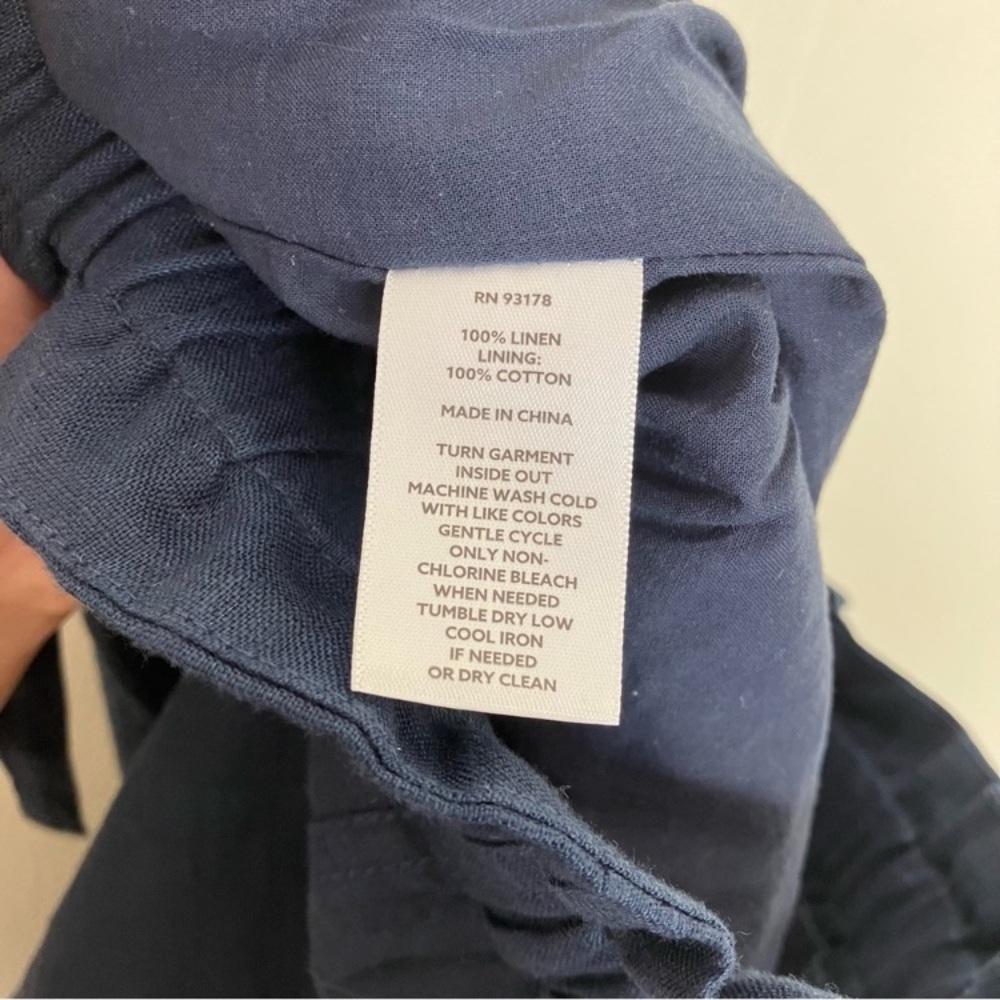 Magaschoni navy blue linen jogger style pants S - Picture 7 of 7